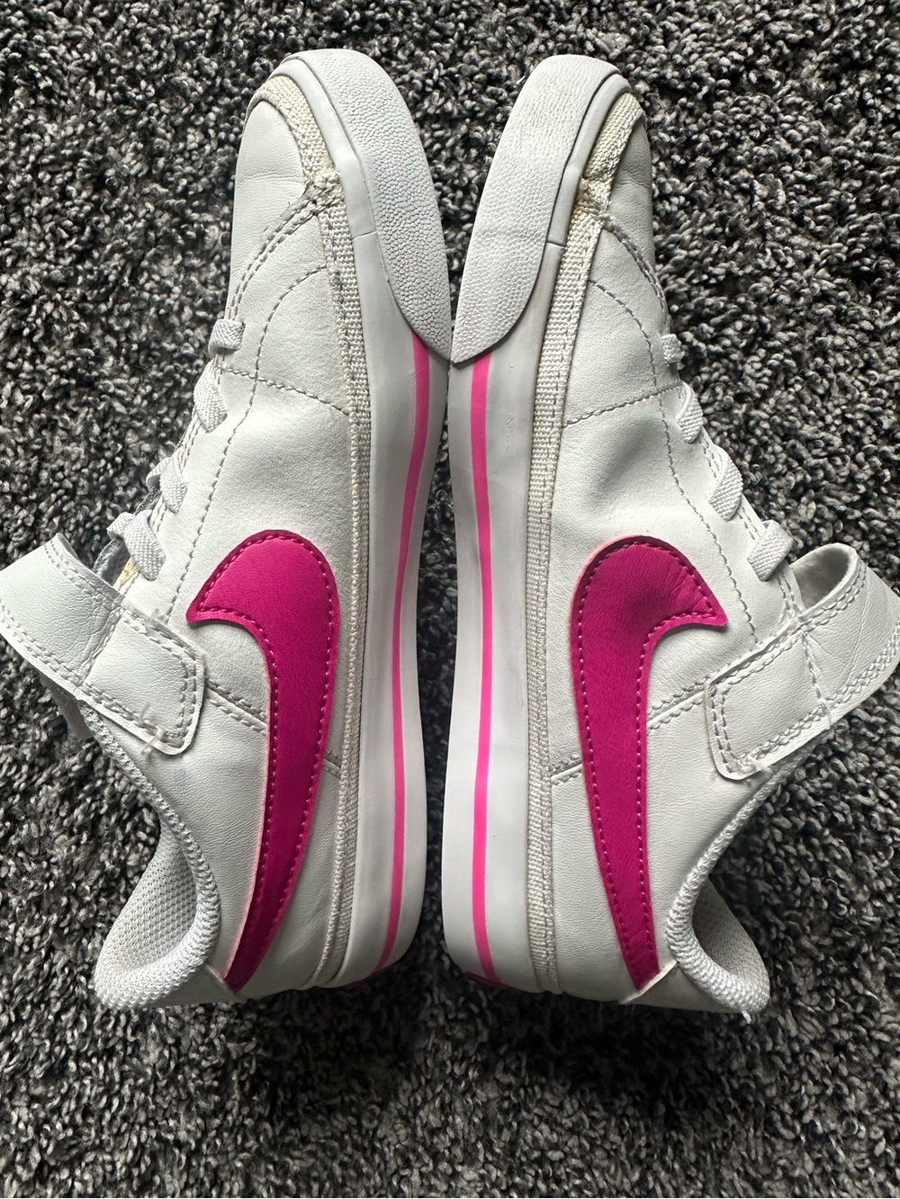 Nike Court Legacy White Hot Pink Sneakers Size 1 Youth - Picture 3 of 7